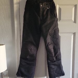 Kids Black Cargo SnowPants Sz 7